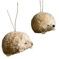 Gisela Graham White Bristle Hedgehog Decoration
