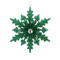 Gisela Graham 12 x Green Sprakling/Acrylic Layered Star Dec