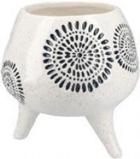 Blue Sunburst Ceramic Footed Planter By Gisela Graham