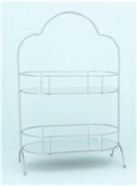 Gisela Graham 2 x Silver Metal Mirrored 2 Tier Caddy