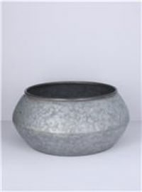 Gisela Graham 2 x Galvanised Metal Basin Bowl, Lrg