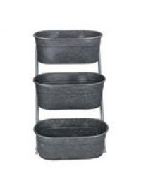 Gisela Graham 2 x Galvanised Metal 3 Tier Stand