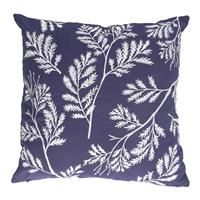 Gisela Graham 2 x Indigo Embroidered Fern Cushion w Pad