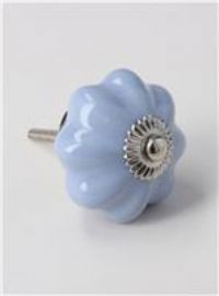 Gisela Graham 12 x Periwinkle Blue Ceramic Flower Knob