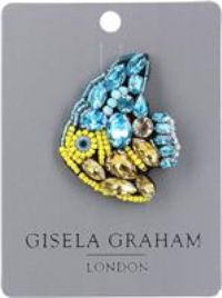 Gisela Graham 6 x Turquoise Jewelled Fish Brooch