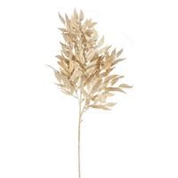 Gisela Graham 12 x Gold Glitter Willow Leaf Branch/