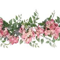 Gisela Graham 57cm Pink Artificial Hydrangea & Green Leaf Stem