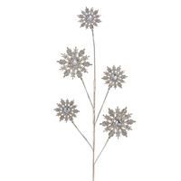 Gisela Graham Gold Glitter & Diamante Snowflake Branch Decoration (83cm)