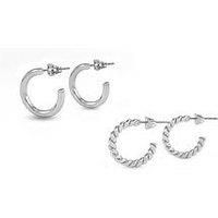 Buckley London Freya Hoop Duo Earrings Silver