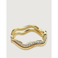 Buckley London Two-Tone Pave Double Wave Ring