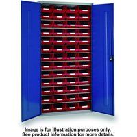 Barton Storage Barton Topstore 013056 11 Shelf Cabinet with 52 TC4 Blue Bins