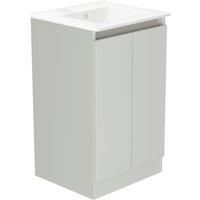 Newland 500mm Double Door Large Ceramic Basin Unit - Pearl Grey