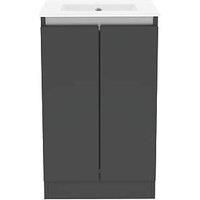 Newland 500mm Double Door Large Ceramic Basin Unit - Midnight Mist
