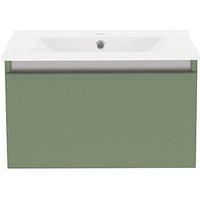 Newland 600mm Single Drawer Ceramic Basin Unit - Sage Green