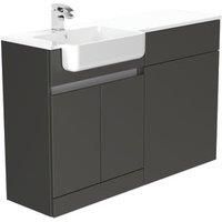 Be Modern Botanica Midnight Mist Left Hand 1260mm Freestanding Vanity & Toilet Pan Unit with Basin Modular Combination