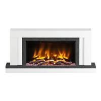 Be Modern Pryzm Vardo Electric Wall-Hung Timber Fireplace 53" & Nightfall in Ice White