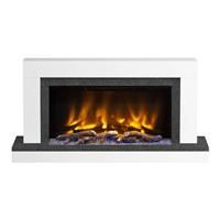 Be Modern Pryzm Vardo Electric Wall-Hung Timber Fireplace 47" & Nightfall in Ice White