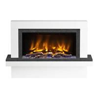 Be Modern Pryzm Vardo Electric Timber Fireplace 47" & Nightfall with Plinth in Ice White