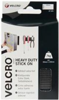 VELCRO Brand 2 Set  Black Heavy Duty Stick On Strips, 50mm x 100mm