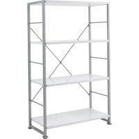 Cabrini Storage Home Office Bookcase in Chrome and White