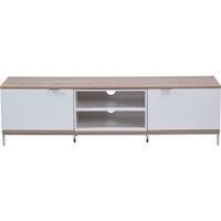 ALPHASON Chaplin 1600 TV Stand - White & Light Oak, White,Brown