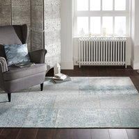Flair Rugs Manhattan Chenille Patchwork Tapestry Style Floor Rug (120cm x 170cm) (Duck Egg)