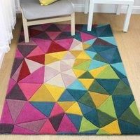 Flair Rugs Montego Falmouth Pure Wool Carved Rug, Multi, 160 x 230 Cm