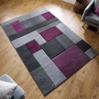 Flair Rugs Modern Cosmos Blocks Pattern Hand Carved Super Soft Carpet Floor Rugs