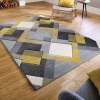 LARGE THICK HAND CARVED COLOURFUL GEOMETRIC PATTERNED HEATSET SOFT MODERN RUGS