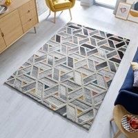 Modern Moda Geometric Pattern Bold Tessellating Design 100% Wool Pile Area Rugs