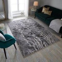 eRugs Flair Rugs Eris Lyra Metallic Textured Rug, Silver, 200 x 290 Cm
