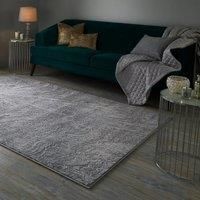 Abstract Rug Metallic Swirl Silver Grey Living Bed Room Floor Area Carpet Rugs