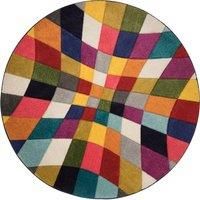 SMALL LARGE VIBRANT FUNKY MULTI COLOURED GEOMETRIC SOFT PILE MODERN SPECTRUM RUG