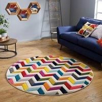 SMALL LARGE VIBRANT FUNKY MULTI COLOURED GEOMETRIC SOFT PILE MODERN SPECTRUM RUG