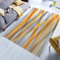 Match Isabella Stripe Washable Rug Ochre