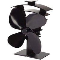 Valiant (FIR361) Premium IV 4-Blade Heat Powered Log Burner & Stove Fan, Black