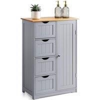 Christow Grey & Bamboo 4 Drawer Cabinet