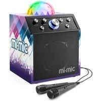 Mi-Mic TY6088A Cube Speaker, Kids Karaoke Machine And Disco Cube Speaker, Portable With Bluetooth, Microphone, Led Lights And Echo, Black