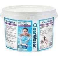 Clearwater CH0041 5 kg Multifunction Chlorine Tablets, 4-in-1 Dispenser Tablets (Sanitiser, Stabiliser, Algaecide and Clarifier) for Pools and Hot Tubs, 250 x 20 g