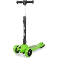 Xootz Scout Tri-Scooter, LED 3-Wheeled Light Up Scooter for Toddlers, Adjustable Bar Height and Foldable Scooter, for Kids, Girls and Boys, ages 3+, Green