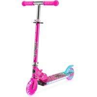 Xootz Wild Rider Light Up LED Scooter | Pink Leopard Folding Light Up Scooter with LED Deck, Pink and Blue, for Kids Ages 5+