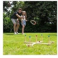 Grasshopper Games | Ring Toss Game, Wooden Garden Game Set, Interactive Outdoor Game for Kids and Adults