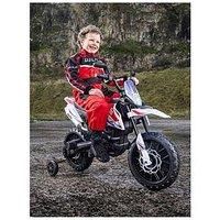 Xootz Kids Aprilia Ride-On Motorbike | Officially Licensed Battery Powered Motorcycle with Stabilisers, Electric Ride-On Toy, 3+, White
