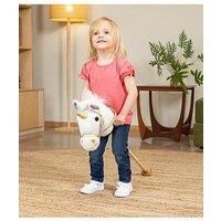 Toyrific 99 cm Unicorn Hobby Horse, Unicorn Plush Toy with Sounds Strong Handles and Wheels