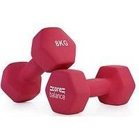 Core Balance Hex Neoprene Dumbbells (2 X 8Kg)