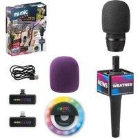 Mi-Mic Live Media Maker Kit, Toy Microphone for Kids with Ring Light, Handle, Windshields and Stickers, Vlogger and Reporter Set for Kids Aged 5+