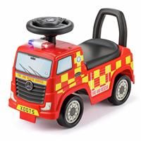 Xootz Mercedes-Benz Fire Engine Foot to Floor Ride On, Kids Manual Ride On Car