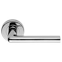 Eden Door Handles on Round Rose - Polished Chrome
