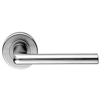 Eden Door Handles on Round Rose - Satin Chrome