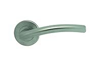 Liddel Door Handles on Round Rose - Satin Chrome